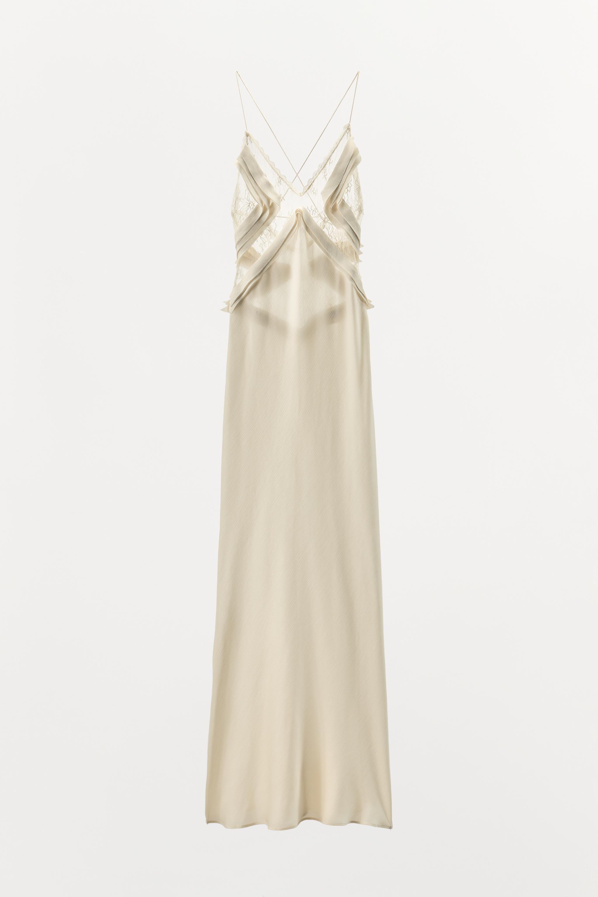 LONG GEORGETTE RUFFLE DRESS